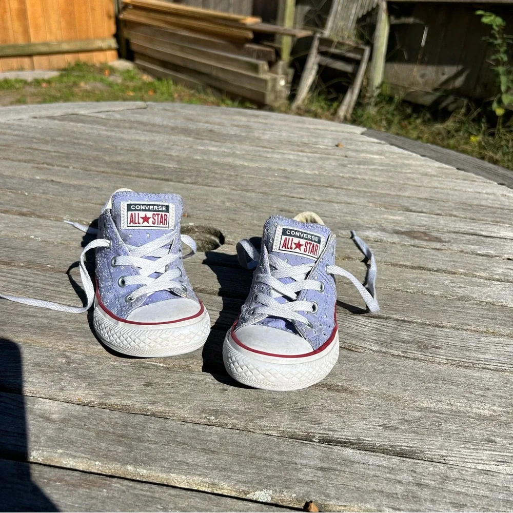 Converse All Star Chuck Taylor‎ Youth size 12.5 Purple stars patriotic madison